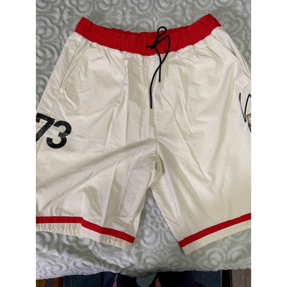PUMA Hoops 73 Franchise Woven Basketball Shorts Mens L Retro Streetwear White
